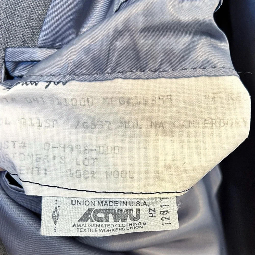 Hickey Freeman Blazer 42R Gray Wool Sharkskin 2 Button Canterbury Suit‎ Jacket